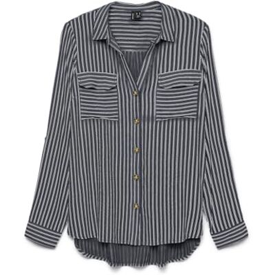 VERO MODA Vmbumpy L/S Shirt New WVN Ga Noos, Indiskt bläck, S VERO MODA Vmbumpy L/S Shirt New WVN Ga Noos, Indiskt bläck, S