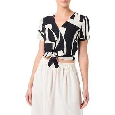 VERO MODA dam Vmeasy Joy S/S slips skjorta WVN Ga Top, svart, XS VERO MODA dam Vmeasy Joy S/S slips skjorta WVN Ga Top, svart, XS