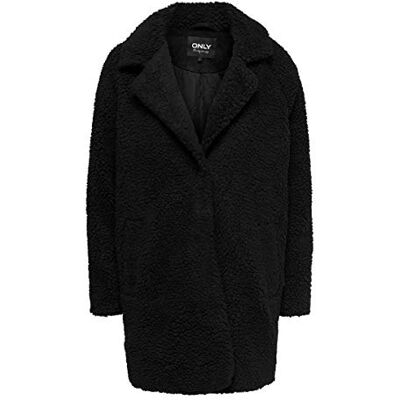 ONLY Onlaurelia Sherpa rock OTW kappa för kvinnor, svart, L ONLY Onlaurelia Sherpa rock OTW kappa för kvinnor, svart, L