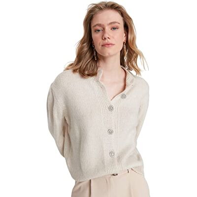 Trendyol Akryl Polyestercardigan Grå Normal M Grå, STEN, M Trendyol Akryl Polyestercardigan Grå Normal M Grå, STEN, M