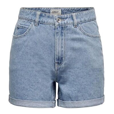 ONLY Dam Onlvega Hw Mom DNM Noos shorts, ljusblå (ljusblå denim), XS, Ljusblå (ljusblå denim), XS ONLY Dam Onlvega Hw Mom DNM Noos shorts, ljusblå (ljusblå denim), XS, Ljusblå (ljusblå denim), XS