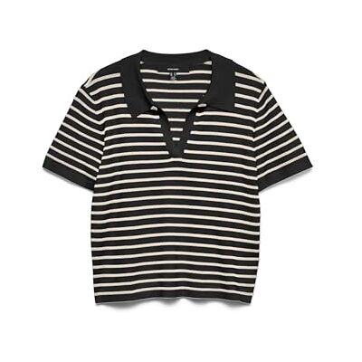 VERO MODA Vmsilje Ss Poloneck tröja Noos, svart, L VERO MODA Vmsilje Ss Poloneck tröja Noos, svart, L