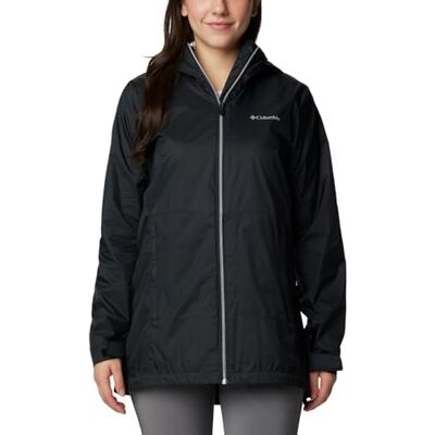 Columbia Dam Switchback fodrad lång jacka regn, Svart, M Columbia Dam Switchback fodrad lång jacka regn, Svart, M