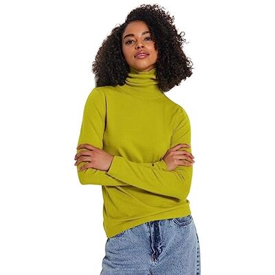 Trendyol FeMan Slim Fit Basic Polokrage Stickad tröja, Oljegrön, S, Oljegrön, S Trendyol FeMan Slim Fit Basic Polokrage Stickad tröja, Oljegrön, S, Oljegrön, S