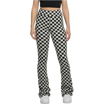 Urban Classics Damleggings Checked Boot Cut Leggings Black/Light 5XL, Svart/ljustasfalt, 5XL Urban Classics Damleggings Checked Boot Cut Leggings Black/Light 5XL, Svart/ljustasfalt, 5XL