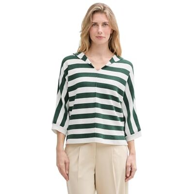 TOM TAILOR damtröja, 37745 – Grön melange blockremsa, XL TOM TAILOR damtröja, 37745 – Grön melange blockremsa, XL