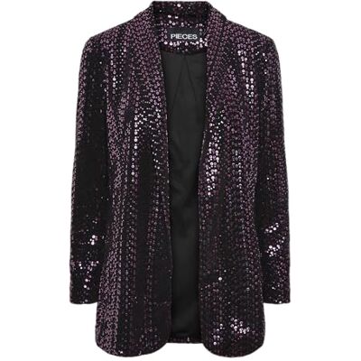 PIECES PCSIDDY LS Blazer, Svart/detalj: fiji Flower Sequins, S PIECES PCSIDDY LS Blazer, Svart/detalj: fiji Flower Sequins, S