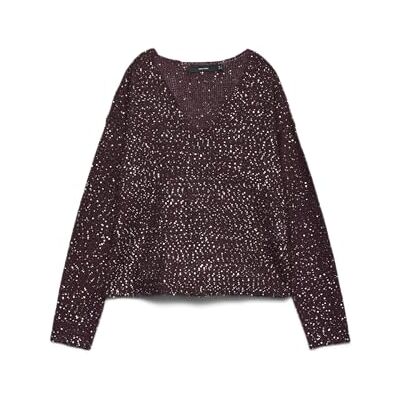 VERO MODA Vmleilani New Ls V-hals tröja Rep, Vinprovning, XS VERO MODA Vmleilani New Ls V-hals tröja Rep, Vinprovning, XS