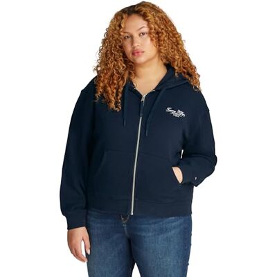 Tommy Hilfiger kvinnors CRV REG SCRIPT ZIP HOODIE WW0WW46072, blå, 54, Blå (mörk natt marinblå), 54 Tommy Hilfiger kvinnors CRV REG SCRIPT ZIP HOODIE WW0WW46072, blå, 54, Blå (mörk natt marinblå), 54