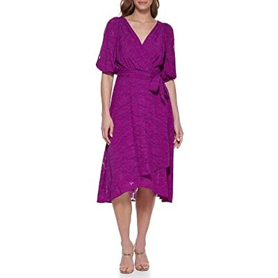 DKNY Falsk omlottklänning för kvinnor, Magnolia, 42 DKNY Falsk omlottklänning för kvinnor, Magnolia, 42