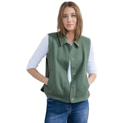 Cecil Bouclé Vest, Raw Salvia Green, M Cecil Bouclé Vest, Raw Salvia Green, M