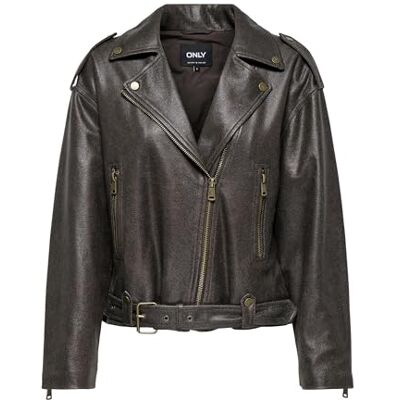 ONLY Dam Onlcole Faux Leather Biker OTW, Seal Brown, l, Försegling brun, L ONLY Dam Onlcole Faux Leather Biker OTW, Seal Brown, l, Försegling brun, L