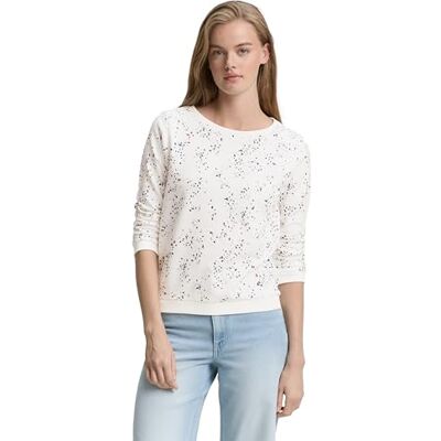 TOM TAILOR Denim damtröja, 1044661 sweatshirt, 38902-Flerfärgad Dot Off White, XS, 38902 – Flerfärgad prick benvit, XS TOM TAILOR Denim damtröja, 1044661 sweatshirt, 38902-Flerfärgad Dot Off White, XS, 38902 – Flerfärgad prick benvit, XS