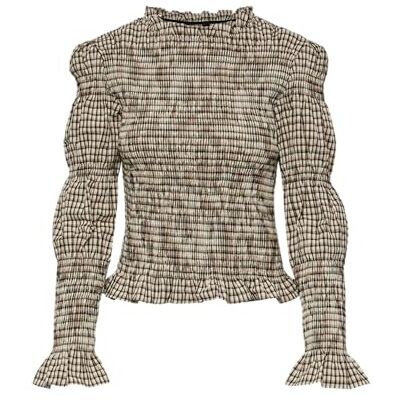 YAS CHEMMA LS smock top NOOS, Eggnog/detalj: checks, XXL YAS CHEMMA LS smock top NOOS, Eggnog/detalj: checks, XXL