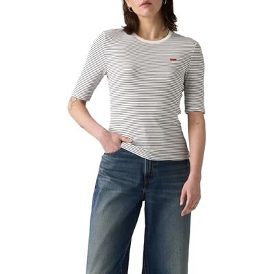 Levi's Luca Slim T-shirt för kvinnor, Annalise Stripe Peac, S Levi's Luca Slim T-shirt för kvinnor, Annalise Stripe Peac, S