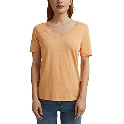 ESPRIT V-ringad skjorta av ekologisk cotton/Tencel™, 840/persika, XS ESPRIT V-ringad skjorta av ekologisk cotton/Tencel™, 840/persika, XS