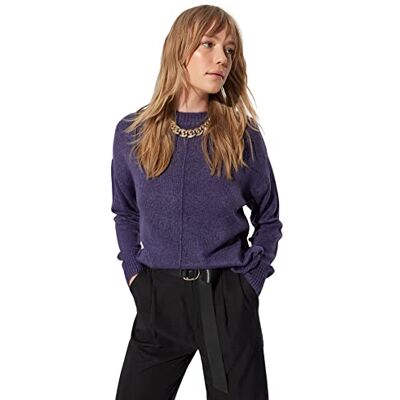 Trendyol Dam rund hals vanlig tröja sweatshirt, Lila, M Trendyol Dam rund hals vanlig tröja sweatshirt, Lila, M