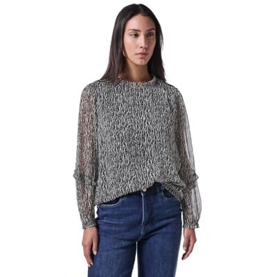 Street One Studio chiffongtunika med volanger, Flint Grey, 38 Street One Studio chiffongtunika med volanger, Flint Grey, 38