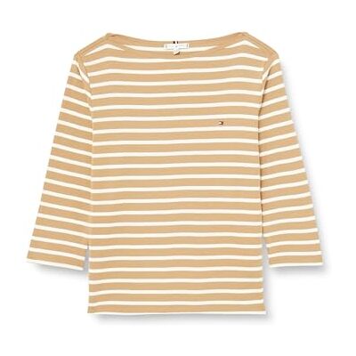 Tommy Hilfiger kvinnor CRV ny Cody Slim Boat-Nk 3/4Slv L/S stickade toppar, gul, 46, Breton Stp/C Khaki/Ecru, 72 SE Tommy Hilfiger kvinnor CRV ny Cody Slim Boat-Nk 3/4Slv L/S stickade toppar, gul, 46, Breton Stp/C Khaki/Ecru, 72 SE