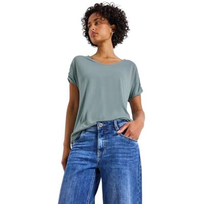 Street One Silk-look skjorta med prägling, Arona Blue, 44 Street One Silk-look skjorta med prägling, Arona Blue, 44