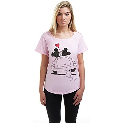 Disney kvinnors Musse och Mimmi hjärtan T-shirt, Rosa, 38 Disney kvinnors Musse och Mimmi hjärtan T-shirt, Rosa, 38