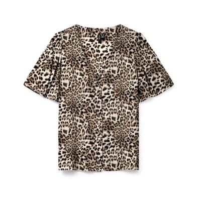 VERO MODA Vmalba Ss V-ringad skjorta WVN Ga Noos, Sandskal, XS VERO MODA Vmalba Ss V-ringad skjorta WVN Ga Noos, Sandskal, XS