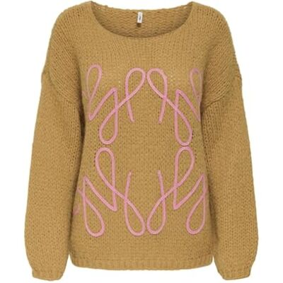 ONLY Onlalyssa Life Ls Emb O-Neck KNT, Havsrosa, XS ONLY Onlalyssa Life Ls Emb O-Neck KNT, Havsrosa, XS