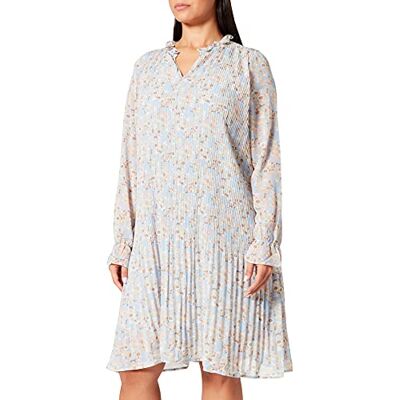 Minus Women's Rikka V-hals Casual Dress, Dusty Blue Flower Print, 40 Minus Women's Rikka V-hals Casual Dress, Dusty Blue Flower Print, 40