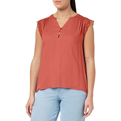 ONLY Dam ONLNINA Capsleeve TOP WVN t-shirt, Calypso Coral, S ONLY Dam ONLNINA Capsleeve TOP WVN t-shirt, Calypso Coral, S