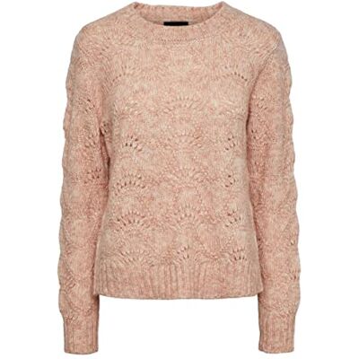 PIECES Dam PCBIBBI LS O-Neck Knit NOOS BC Tröja, Rose Cloud, L PIECES Dam PCBIBBI LS O-Neck Knit NOOS BC Tröja, Rose Cloud, L