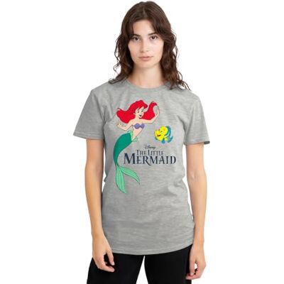 The Little Mermaid Den lilla sjöjungfrun Ariel Flounder dam t-shirt, atletisk ljung, stor, Atletisk Heather, L The Little Mermaid Den lilla sjöjungfrun Ariel Flounder dam t-shirt, atletisk ljung, stor, Atletisk Heather, L