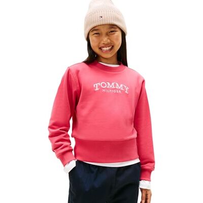 Tommy Hilfiger flicka hög ribbad HEM crew neck KG0KG08989 pullover tröja, röd (vintage cerise), 4 år, Röd (Vintage Cerise), 4 år Tommy Hilfiger flicka hög ribbad HEM crew neck KG0KG08989 pullover tröja, röd (vintage cerise), 4 år, Röd (Vintage Cerise), 4 år