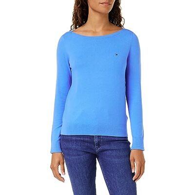 Tommy Hilfiger Dam CO Jersey Stitch Boat-NK tröja pullover, ikonisk blå, S, Ikonisk blå, S Tommy Hilfiger Dam CO Jersey Stitch Boat-NK tröja pullover, ikonisk blå, S, Ikonisk blå, S