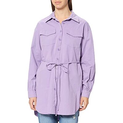 NA-KD Oversized Belted Shirt Damskjorta, Lila, 38 NA-KD Oversized Belted Shirt Damskjorta, Lila, 38