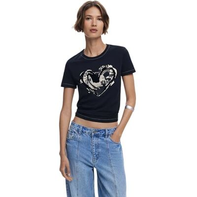 Desigual TS_Letter Core, 2000, svart, XL, svart, XL Desigual TS_Letter Core, 2000, svart, XL, svart, XL