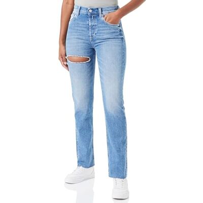 Replay Dam rak passform jeans Maijke Rose etikettkollektion, 011 Superljusblå, 23W x 28L Replay Dam rak passform jeans Maijke Rose etikettkollektion, 011 Superljusblå, 23W x 28L