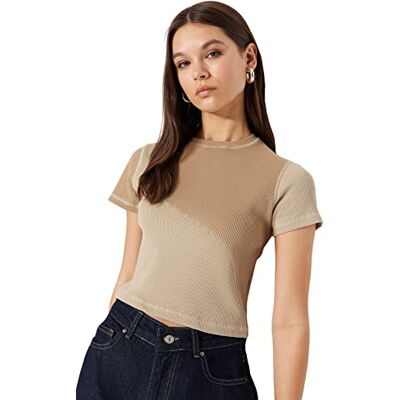 Trendyol dam Kvinna ung anpassad standard rund hals vävd blus Skjorta (1-pack) Trendyol dam Kvinna ung anpassad standard rund hals vävd blus Skjorta (1-pack)