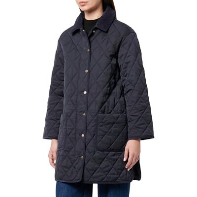 GANT kviltad kappa vitkort detaljer, Kvällsblå, S GANT kviltad kappa vitkort detaljer, Kvällsblå, S