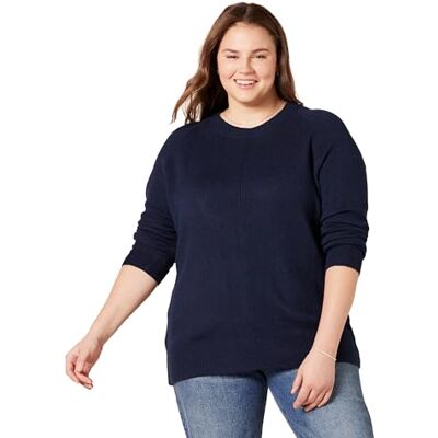 Amazon Essentials dam klassisk passform mjuk beröring långärmad tröja med rund hals, marinblå, XX-Large Amazon Essentials dam klassisk passform mjuk beröring långärmad tröja med rund hals, marinblå, XX-Large