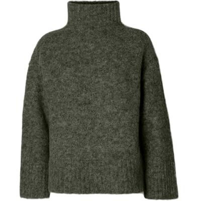 SELECTED FEMME Slfgabriella Ls Knit High Neck Noos, Djup, XXL SELECTED FEMME Slfgabriella Ls Knit High Neck Noos, Djup, XXL