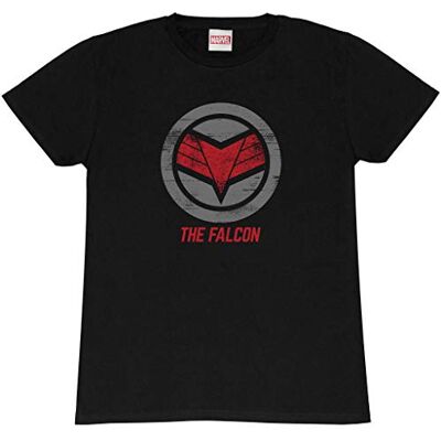 Popgear Dam Marvel Winter Solder The Falcon Logo Pojkvän Fit T-skjorta Svart Mode, Svart, M Popgear Dam Marvel Winter Solder The Falcon Logo Pojkvän Fit T-skjorta Svart Mode, Svart, M