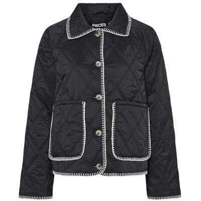 PIECES Pcnaima Quilted Stitch detaljjacka, Svart/detalj: moln dansare tread, M PIECES Pcnaima Quilted Stitch detaljjacka, Svart/detalj: moln dansare tread, M