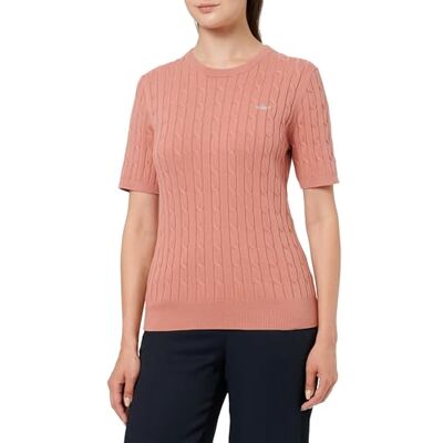 GANT stretch bomull kabel SS C-hals, Identerad tegel, L GANT stretch bomull kabel SS C-hals, Identerad tegel, L