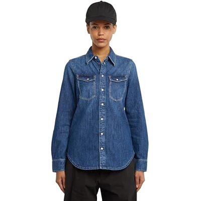 G-STAR Slim Western Shirt ls wmn, Blå (Worn in Windward D27714-d252-g749), L G-STAR Slim Western Shirt ls wmn, Blå (Worn in Windward D27714-d252-g749), L