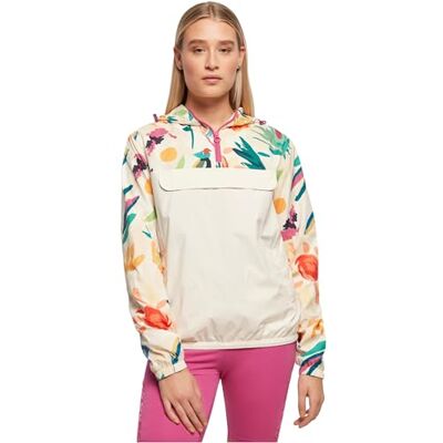 Urban Classics Kvinnors damer blandad dragjacka jacka, vit sandfrukt, M Urban Classics Kvinnors damer blandad dragjacka jacka, vit sandfrukt, M