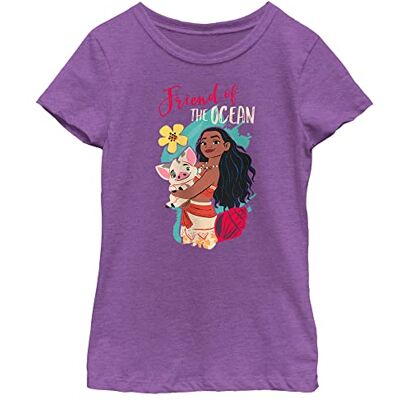 Disney Princess Friend of Ocean flicka ljung besättning t-shirt, Lila bär, XS Disney Princess Friend of Ocean flicka ljung besättning t-shirt, Lila bär, XS