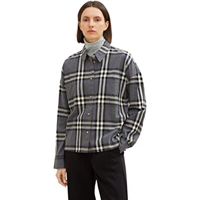 TOM TAILOR Damer skjorta blus med rutmönster 1034022, 30673 Anthracite Big Check Woven, 32 TOM TAILOR Damer skjorta blus med rutmönster 1034022, 30673 Anthracite Big Check Woven, 32