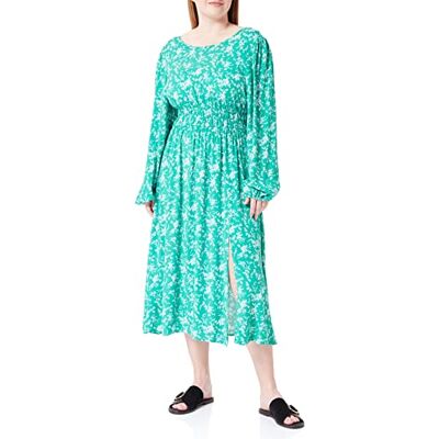 Springfield Midi Gummi Midja Klänning för Kvinnor, Green, 38 Springfield Midi Gummi Midja Klänning för Kvinnor, Green, 38