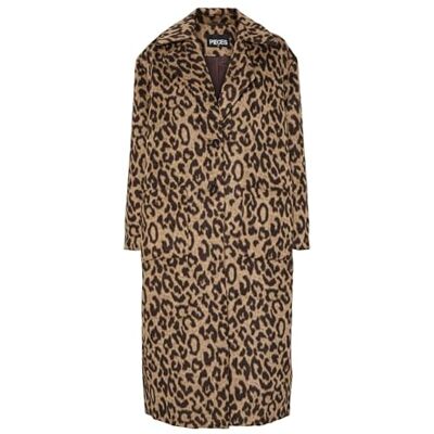 PIECES Dam Pcjili Leo Long Printed Coat, svart, S PIECES Dam Pcjili Leo Long Printed Coat, svart, S