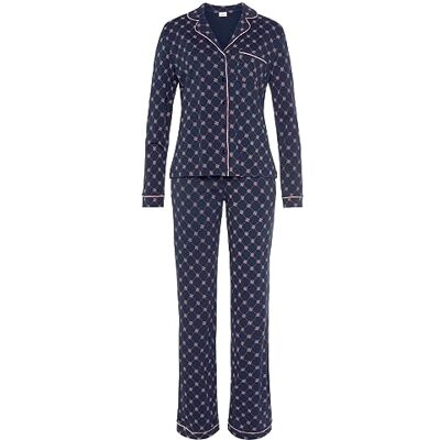 s.Oliver pyjamas för kvinnor, mörkblå-rosa mönstrad, Mörkblå-mönstrad, 32-34 s.Oliver pyjamas för kvinnor, mörkblå-rosa mönstrad, Mörkblå-mönstrad, 32-34